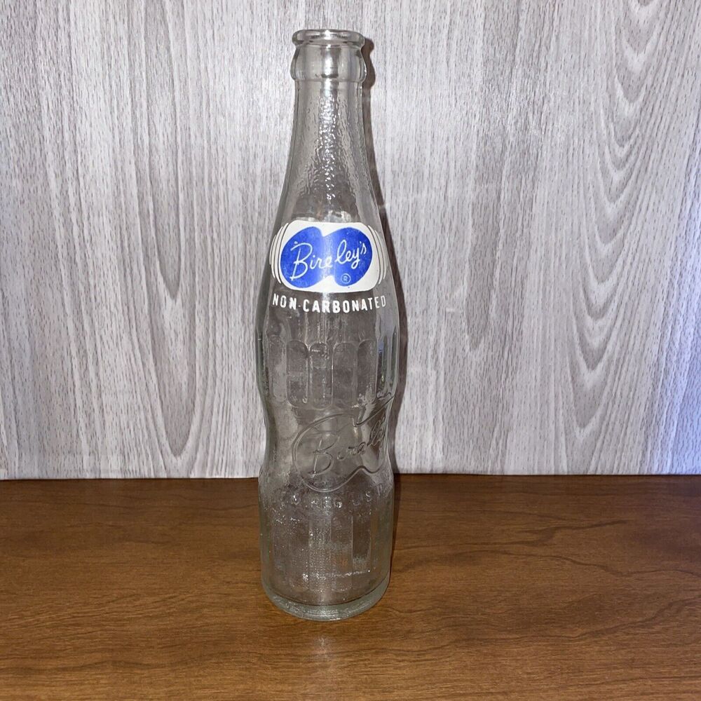 Vintage Bireley's Clear Colored ACL 10oz Glass Soda Bottle Collectible 1960's